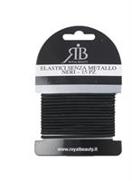 R.B. ELASTICI NERI SOTTILI PER CAPELLI 15PZ 075