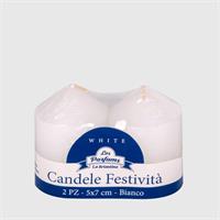 LA BRIANTINA CANDELE FESTIVITA' 6CM 2PZ BIANCHE CAN08003A