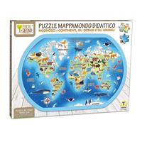 TEOREMA FATTO DI LEGNO PUZZLE MAPPAMONDO 40638