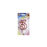 BIG PARTY CANDELE NUMERI ROSSI 8,5CM N°3 CC06033