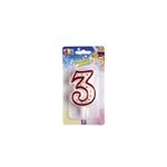 BIG PARTY CANDELE NUMERI ROSSI 8,5CM N°3 CC06033