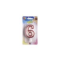 BIG PARTY CANDELE NUMERI ROSSI 8,5CM N°6 CC06036