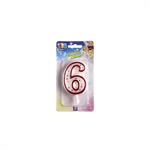 BIG PARTY CANDELE NUMERI ROSSI 8,5CM N°6 CC06036